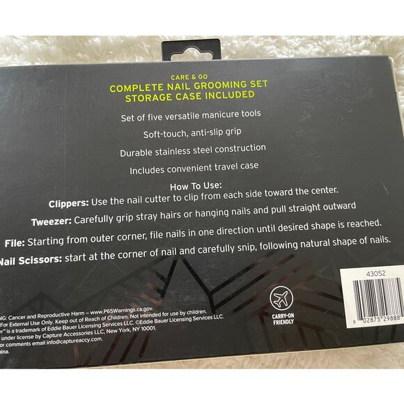 Eddie Bauer Care & Go Complete Nail Grooming Set with Storage Men's NEW - Picture 7 of 7